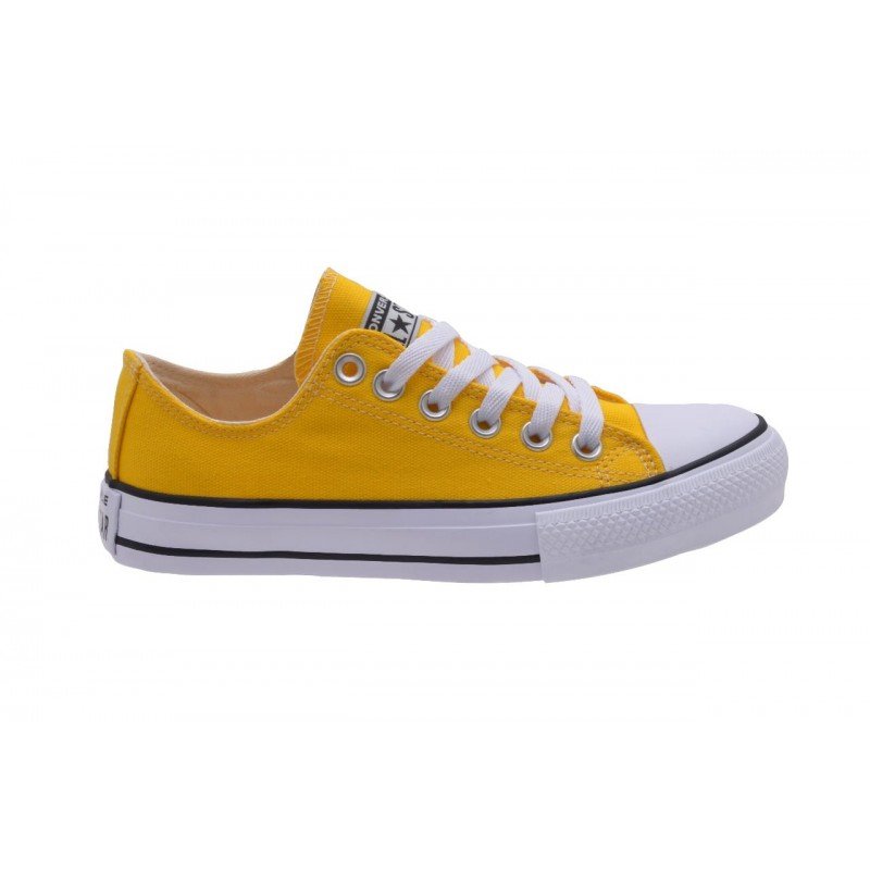 All star cano baixo hot sale amarelo